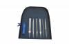 Grobet Precision File Assortment  <br> 6 Piece Set with Reusable Handle <br> Equalling, Half-Round, Hand, Pillar, Round, Vul-Crylic Files <br> Grobet 31.013